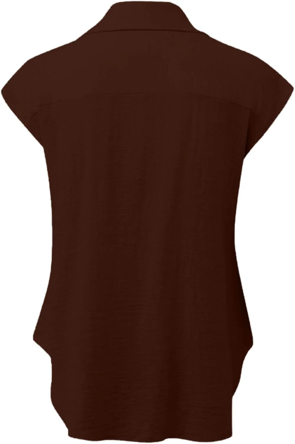 2024 Button Down Shirts for Women Lapel V Neck Dressy Linen Tops Summer Rollup Cap Sleeve Blouses Plus Size Tee Shirt