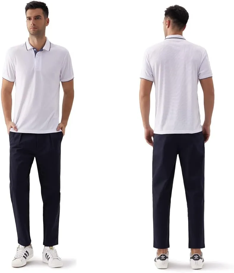 3 Pack Mens Polo Shirts Summer Quick Dry T-Shirt Slim Fit Short Sleeve Casual Sports Workout Golf Tees