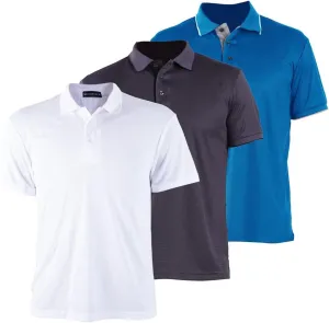 3 Pack Mens Polo Shirts Summer Quick Dry T-Shirt Slim Fit Short Sleeve Casual Sports Workout Golf Tees