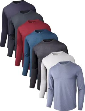 7 Pack Long Sleeve Shirts for Men Moisture Wicking Sun Protection UV UPF 50  SPF Performance Quick Dry T-Shirt for Casual
