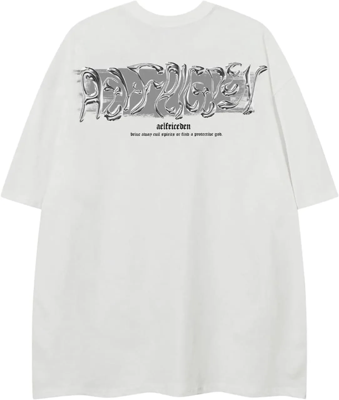 Aelfric Eden Metalic Graphic Tees Men Y2k Oversized T Shirts Women Vintage Tees Unisex Summer Tops
