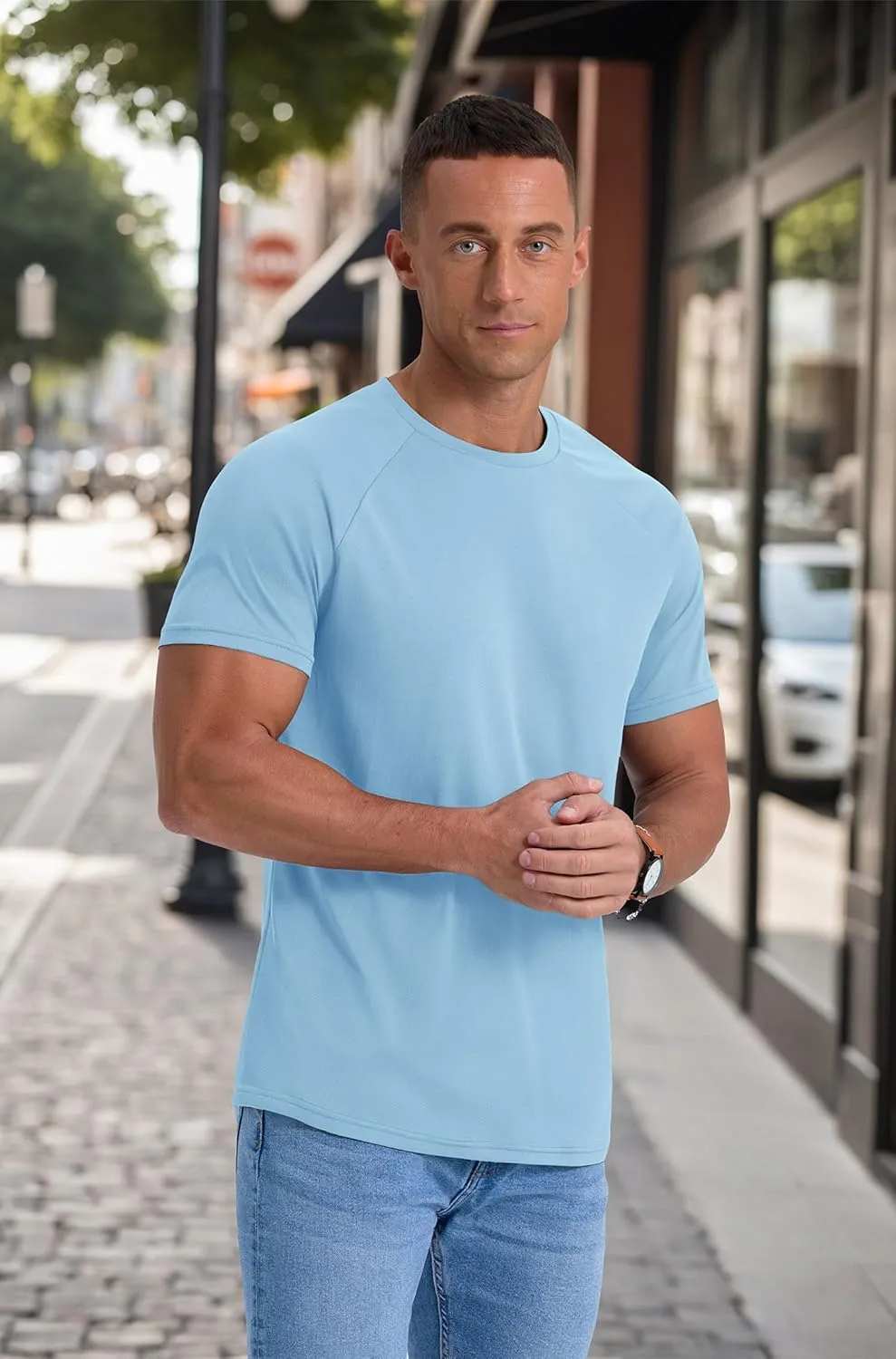 Askdeer Men's Quick Dry T-Shirt Short Sleeve Lightweight Workout Running Athletic Tee Shirts