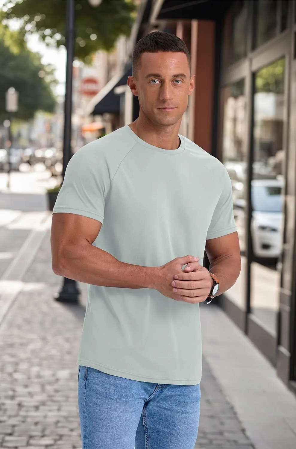 Askdeer Men's Quick Dry T-Shirt Short Sleeve Lightweight Workout Running Athletic Tee Shirts