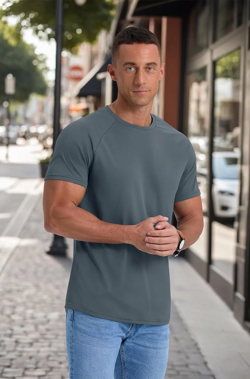 Askdeer Men's Quick Dry T-Shirt Short Sleeve Lightweight Workout Running Athletic Tee Shirts