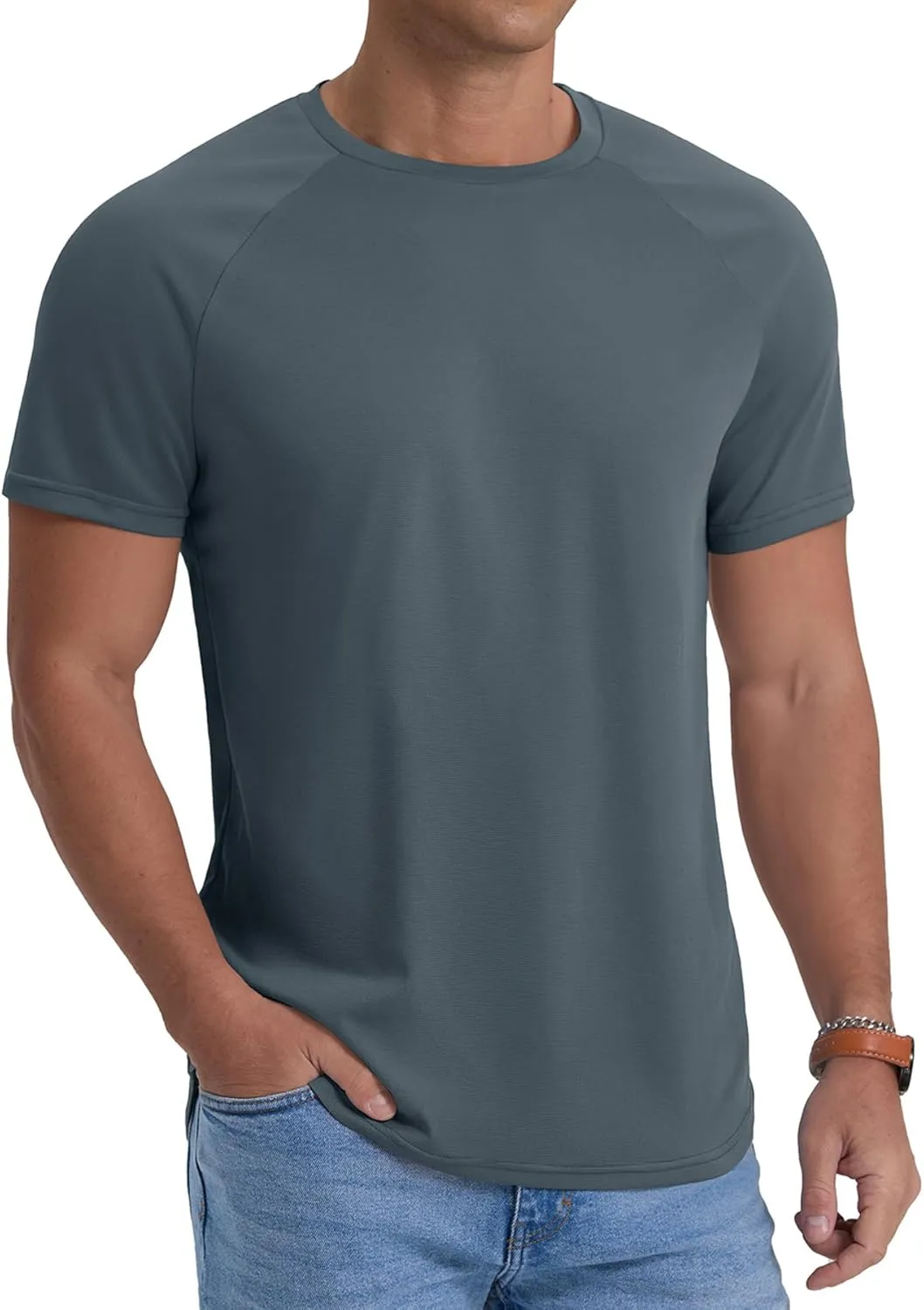 Askdeer Men's Quick Dry T-Shirt Short Sleeve Lightweight Workout Running Athletic Tee Shirts