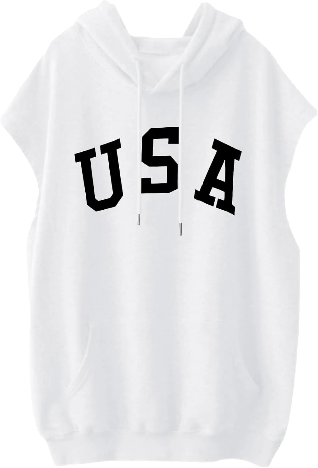 Athletic Tank Tops for Women Casual Sleeveless Letter Graphic Hoodies Workout Hooded Tank Vest with Ith Pocket