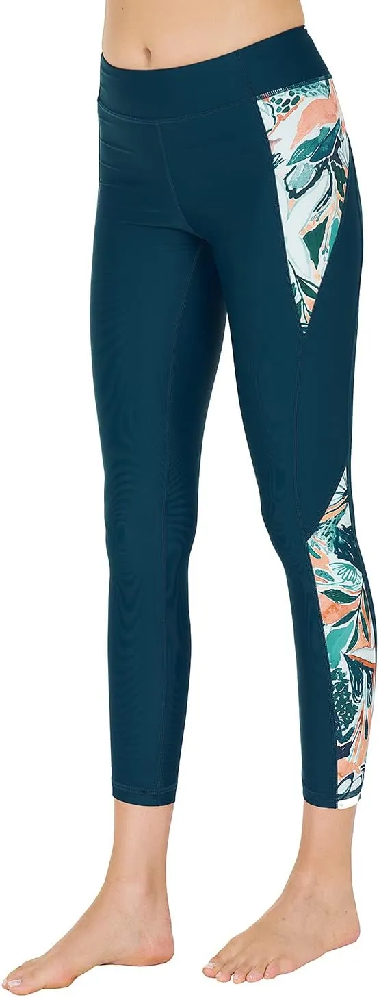 AXESEA High Waist Yoga Pants Compression Leggings Tummy Control Swim Tights UPF 50 