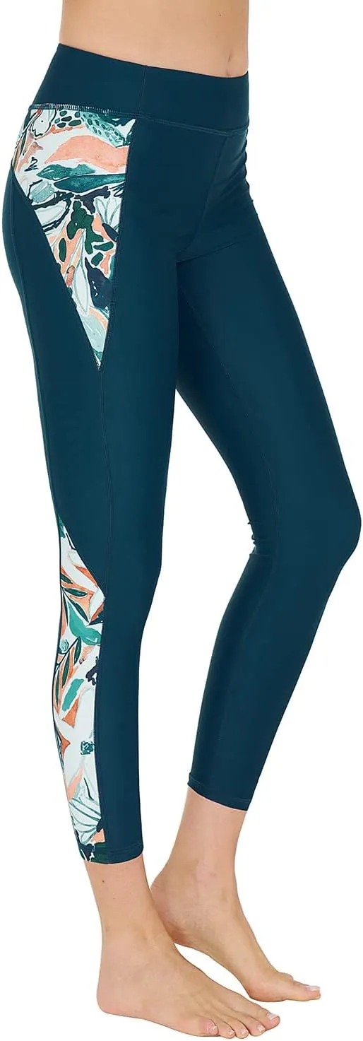 AXESEA High Waist Yoga Pants Compression Leggings Tummy Control Swim Tights UPF 50 