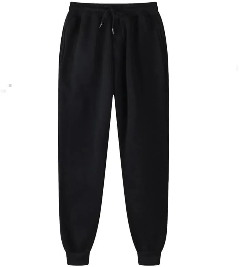 Baggy Sweatpants Men Drawstring Fleece Jogger Sweatpants Sherpa Lined Athletic Sweatpants Warm Workout Track Pants