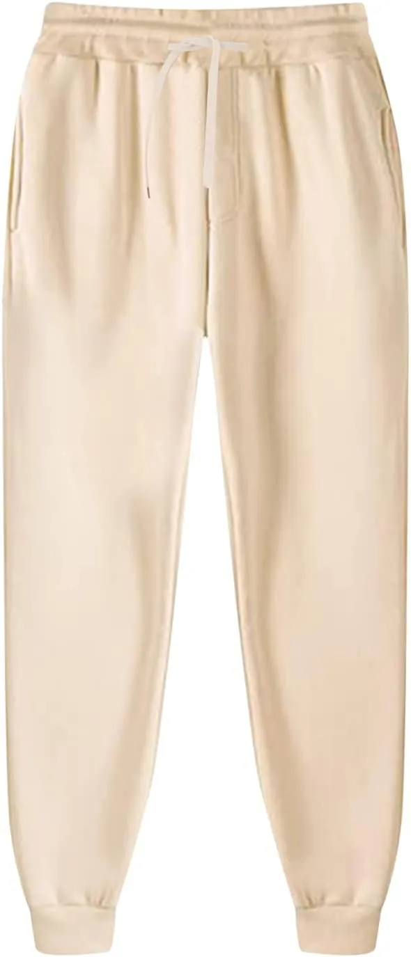 Baggy Sweatpants Men Drawstring Fleece Jogger Sweatpants Sherpa Lined Athletic Sweatpants Warm Workout Track Pants