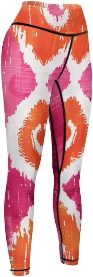 Bandhnu Print Plus Size Yoga Pants Tummy Control Yoga Pants Christmas Leggings Petite Length Stretch Women