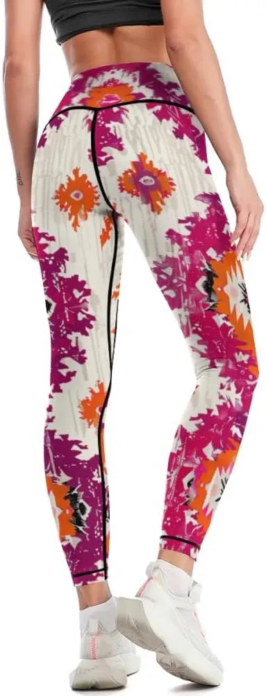 Bandhnu Print Plus Size Yoga Pants Tummy Control Yoga Pants Christmas Leggings Petite Length Stretch Women