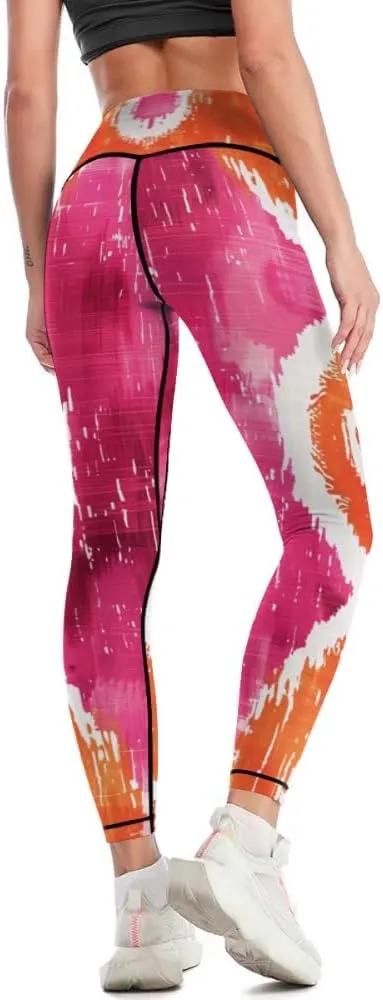 Bandhnu Print Plus Size Yoga Pants Tummy Control Yoga Pants Christmas Leggings Petite Length Stretch Women