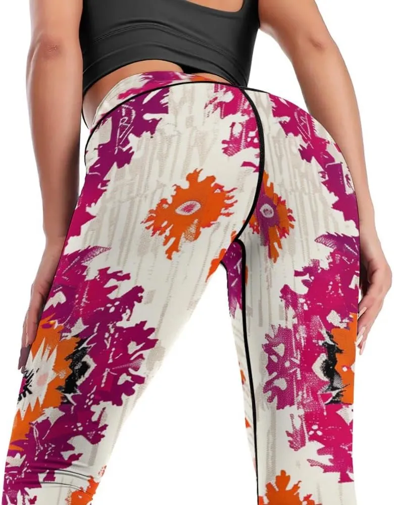 Bandhnu Print Plus Size Yoga Pants Tummy Control Yoga Pants Christmas Leggings Petite Length Stretch Women