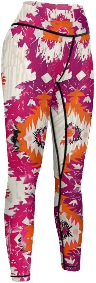 Bandhnu Print Plus Size Yoga Pants Tummy Control Yoga Pants Christmas Leggings Petite Length Stretch Women