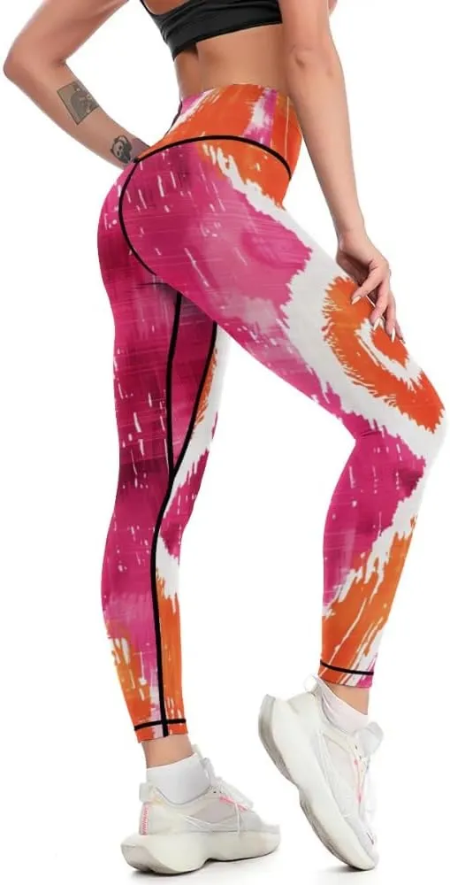 Bandhnu Print Plus Size Yoga Pants Tummy Control Yoga Pants Christmas Leggings Petite Length Stretch Women