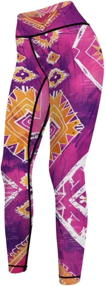 Bandhnu Print Plus Size Yoga Pants Tummy Control Yoga Pants Christmas Leggings Petite Length Stretch Women