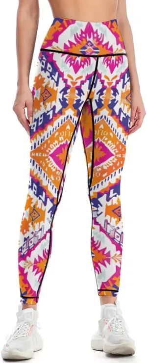 Bandhnu Print Plus Size Yoga Pants Tummy Control Yoga Pants Christmas Leggings Petite Length Stretch Women