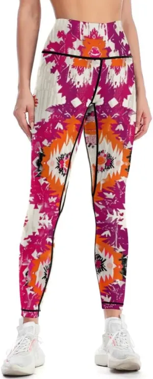 Bandhnu Print Plus Size Yoga Pants Tummy Control Yoga Pants Christmas Leggings Petite Length Stretch Women