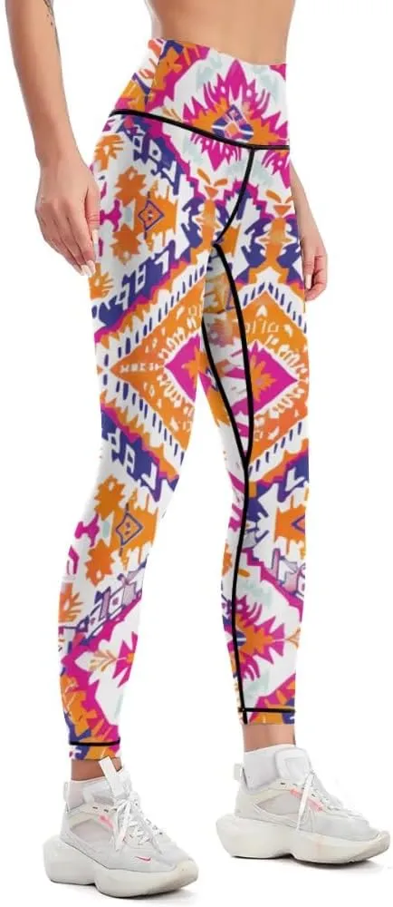 Bandhnu Print Plus Size Yoga Pants Tummy Control Yoga Pants Christmas Leggings Petite Length Stretch Women