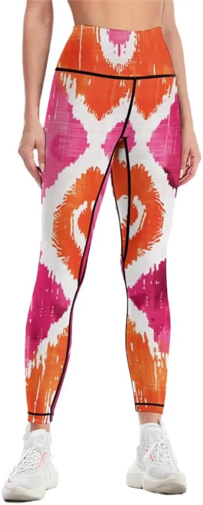 Bandhnu Print Plus Size Yoga Pants Tummy Control Yoga Pants Christmas Leggings Petite Length Stretch Women