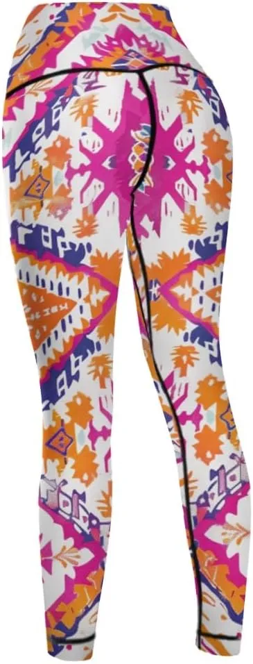 Bandhnu Print Plus Size Yoga Pants Tummy Control Yoga Pants Christmas Leggings Petite Length Stretch Women