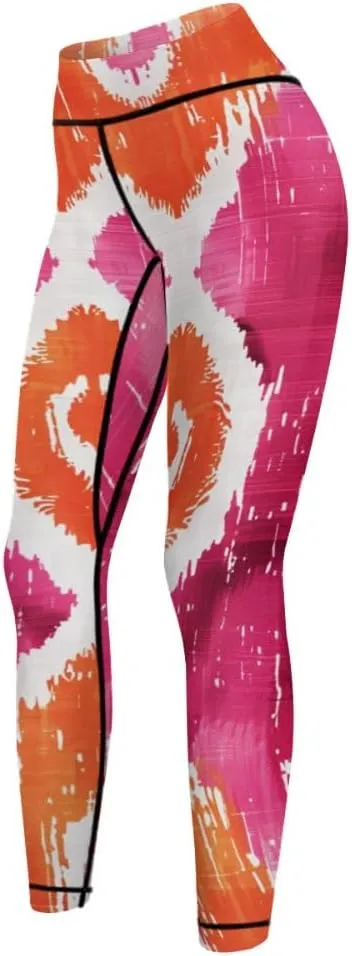 Bandhnu Print Plus Size Yoga Pants Tummy Control Yoga Pants Christmas Leggings Petite Length Stretch Women
