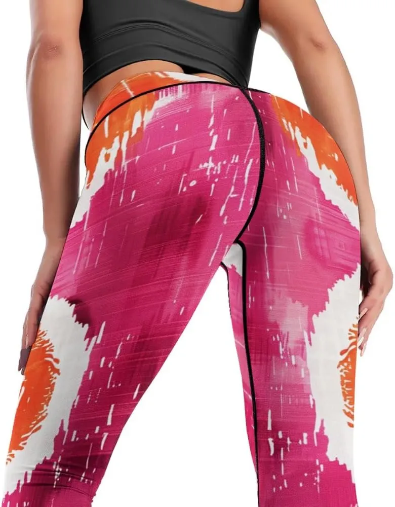 Bandhnu Print Plus Size Yoga Pants Tummy Control Yoga Pants Christmas Leggings Petite Length Stretch Women