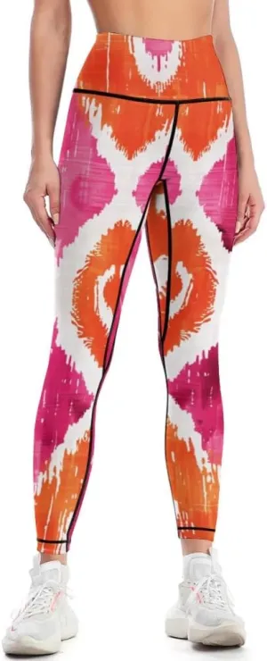 Bandhnu Print Plus Size Yoga Pants Tummy Control Yoga Pants Christmas Leggings Petite Length Stretch Women