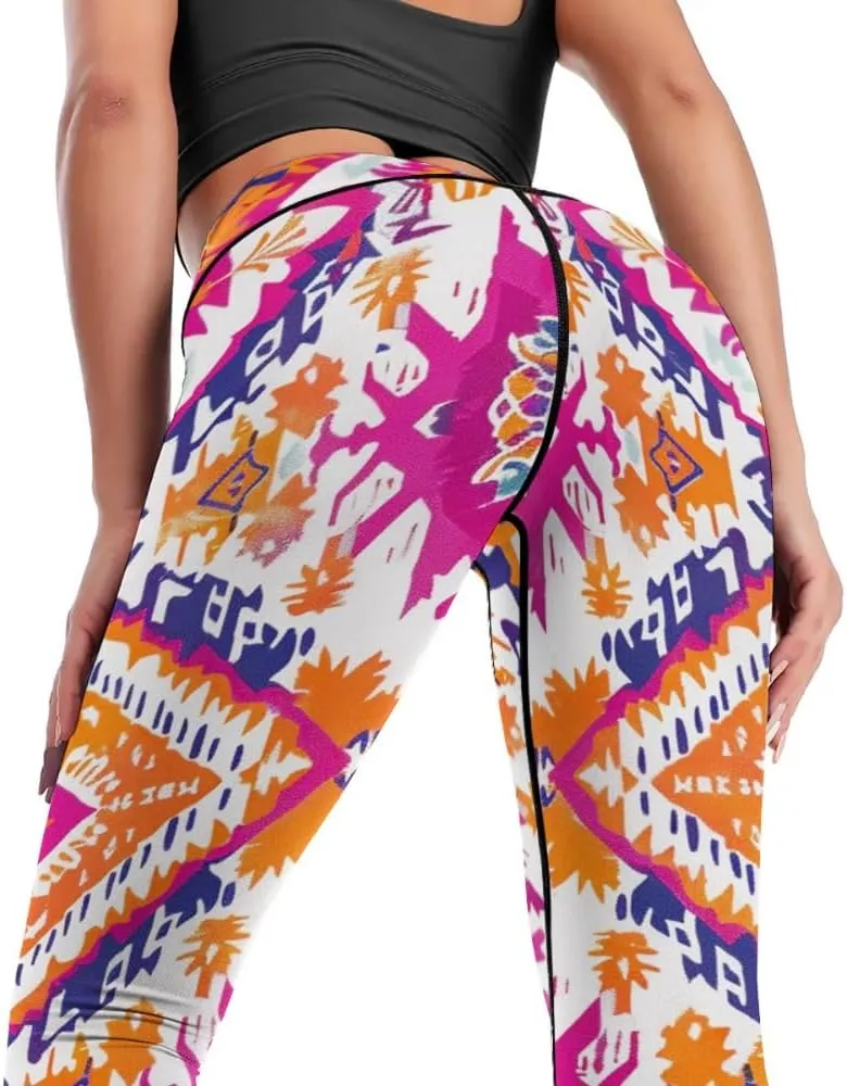 Bandhnu Print Plus Size Yoga Pants Tummy Control Yoga Pants Christmas Leggings Petite Length Stretch Women