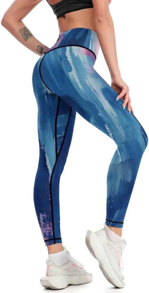 Bandhnu Print Plus Size Yoga Pants Tummy Control Yoga Pants Christmas Leggings Petite Length Stretch Women