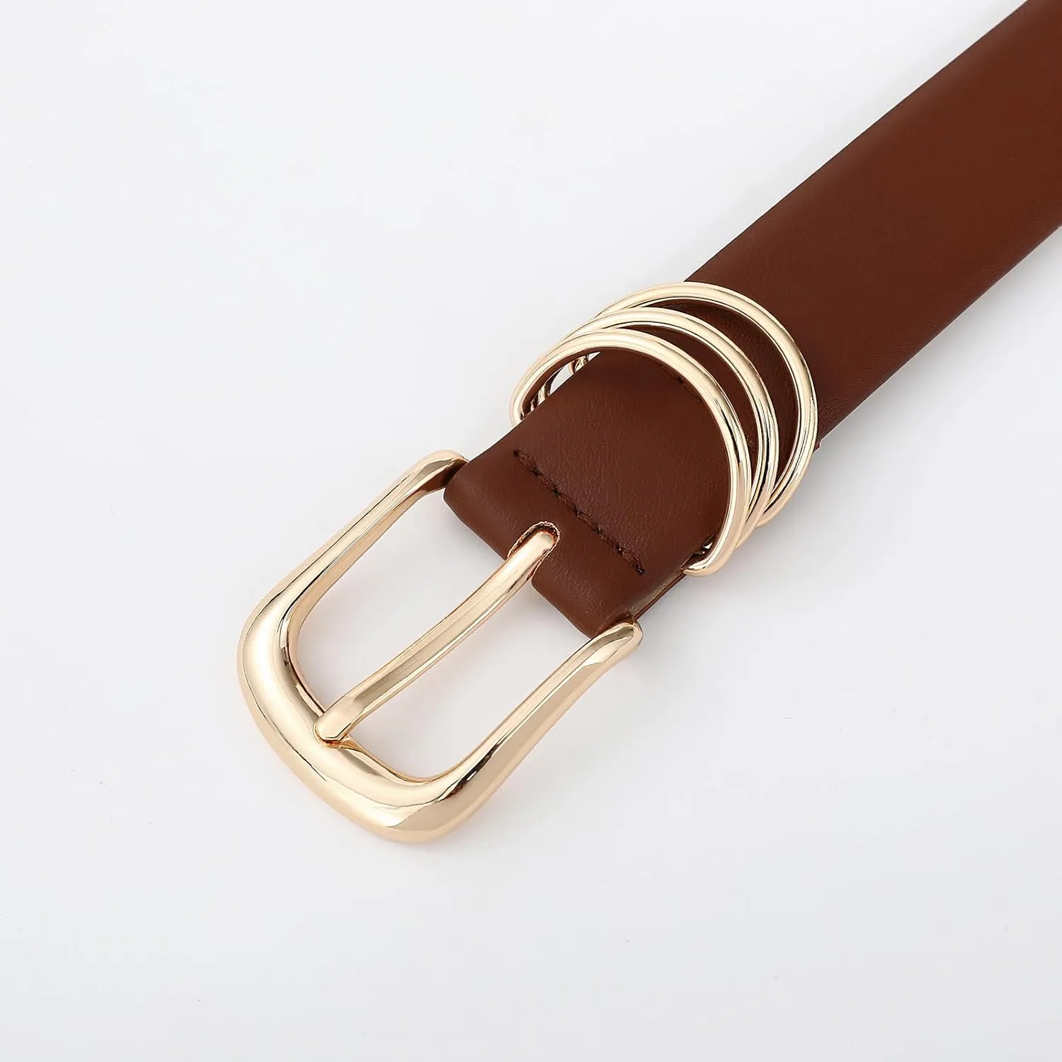 Belts for Women with Gold Buckle Faux Leather Belts Fashion Casual belts for jeans
