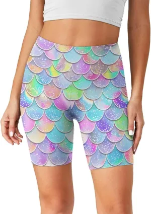 Biyejit Women's Naked Feeling Biker Shorts High Waist Yoga Workout Running Gym Spandex Shorts Plus Size Cycling Shorts