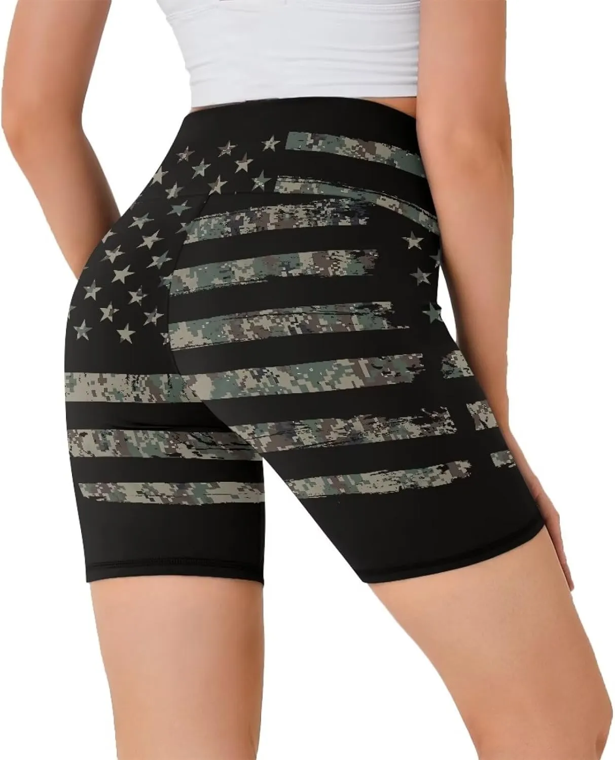 Biyejit Women's Naked Feeling Biker Shorts High Waist Yoga Workout Running Gym Spandex Shorts Plus Size Cycling Shorts