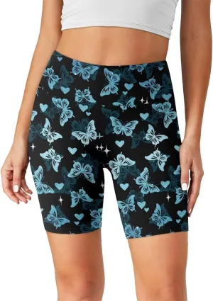 Biyejit Women's Naked Feeling Biker Shorts High Waist Yoga Workout Running Gym Spandex Shorts Plus Size Cycling Shorts