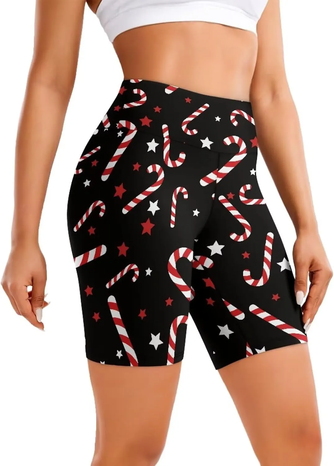 Biyejit Women's Naked Feeling Biker Shorts High Waist Yoga Workout Running Gym Spandex Shorts Plus Size Cycling Shorts