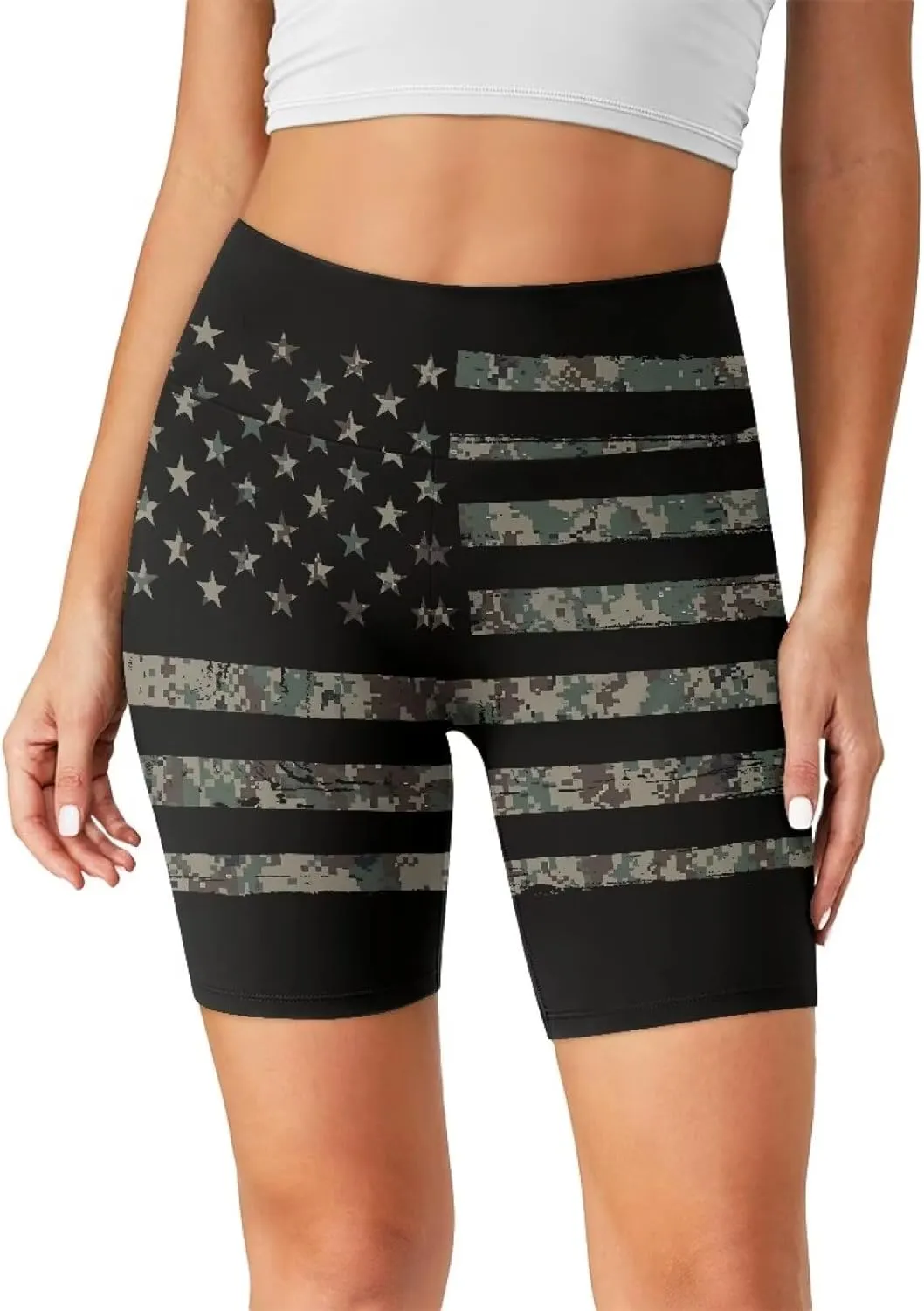 Biyejit Women's Naked Feeling Biker Shorts High Waist Yoga Workout Running Gym Spandex Shorts Plus Size Cycling Shorts