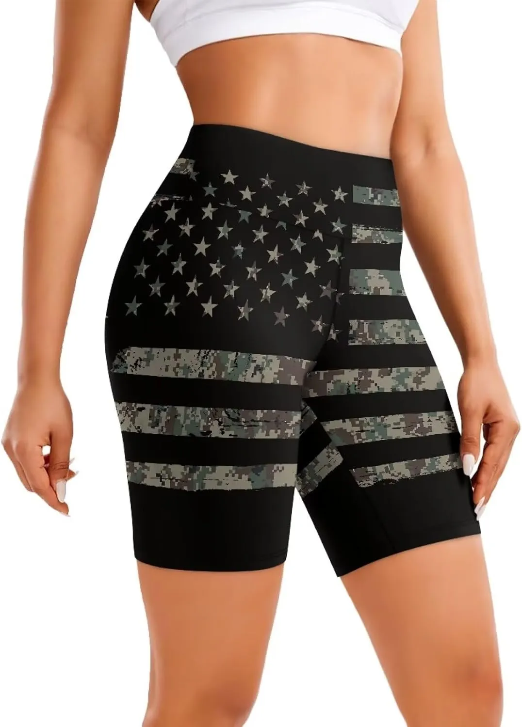 Biyejit Women's Naked Feeling Biker Shorts High Waist Yoga Workout Running Gym Spandex Shorts Plus Size Cycling Shorts