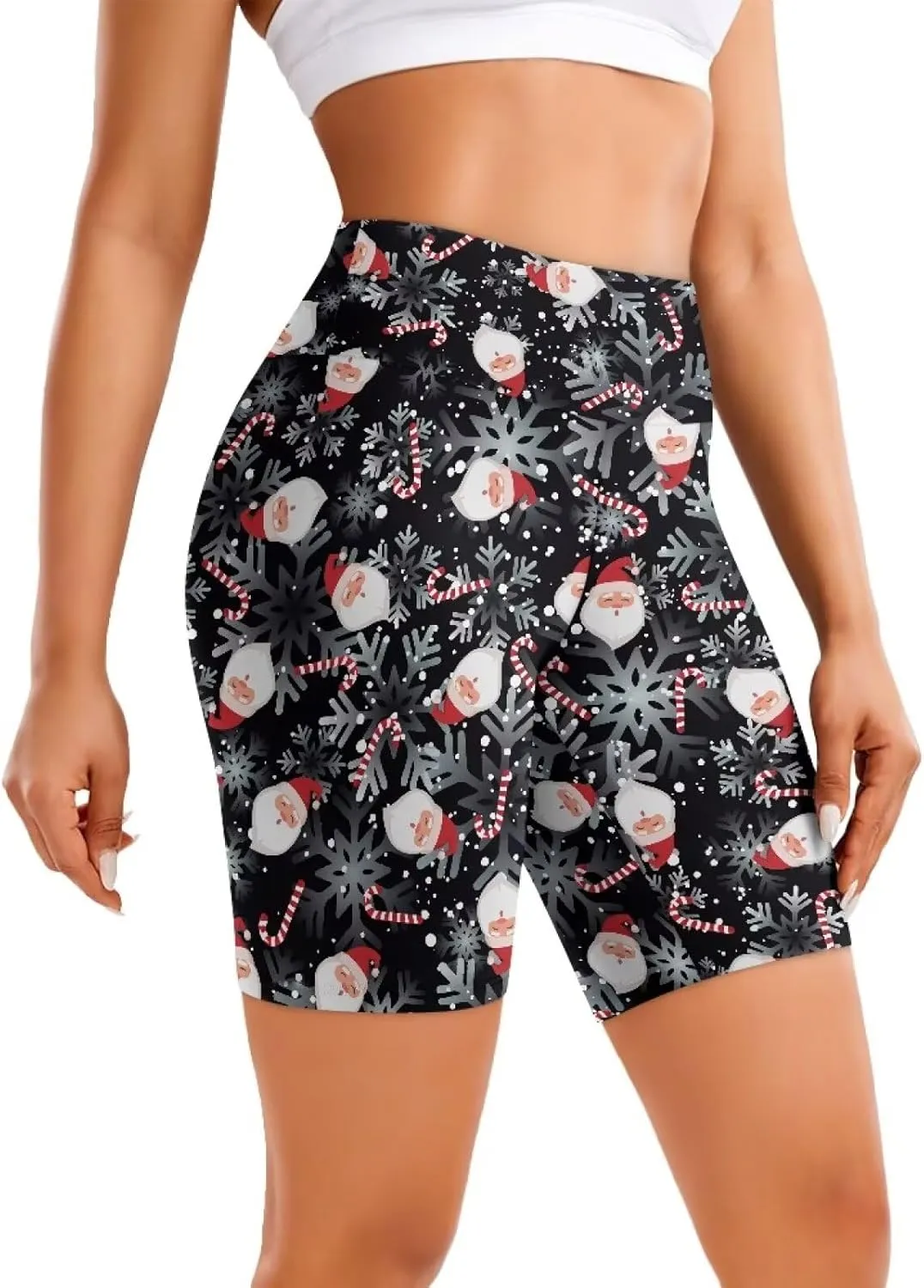 Biyejit Women's Naked Feeling Biker Shorts High Waist Yoga Workout Running Gym Spandex Shorts Plus Size Cycling Shorts