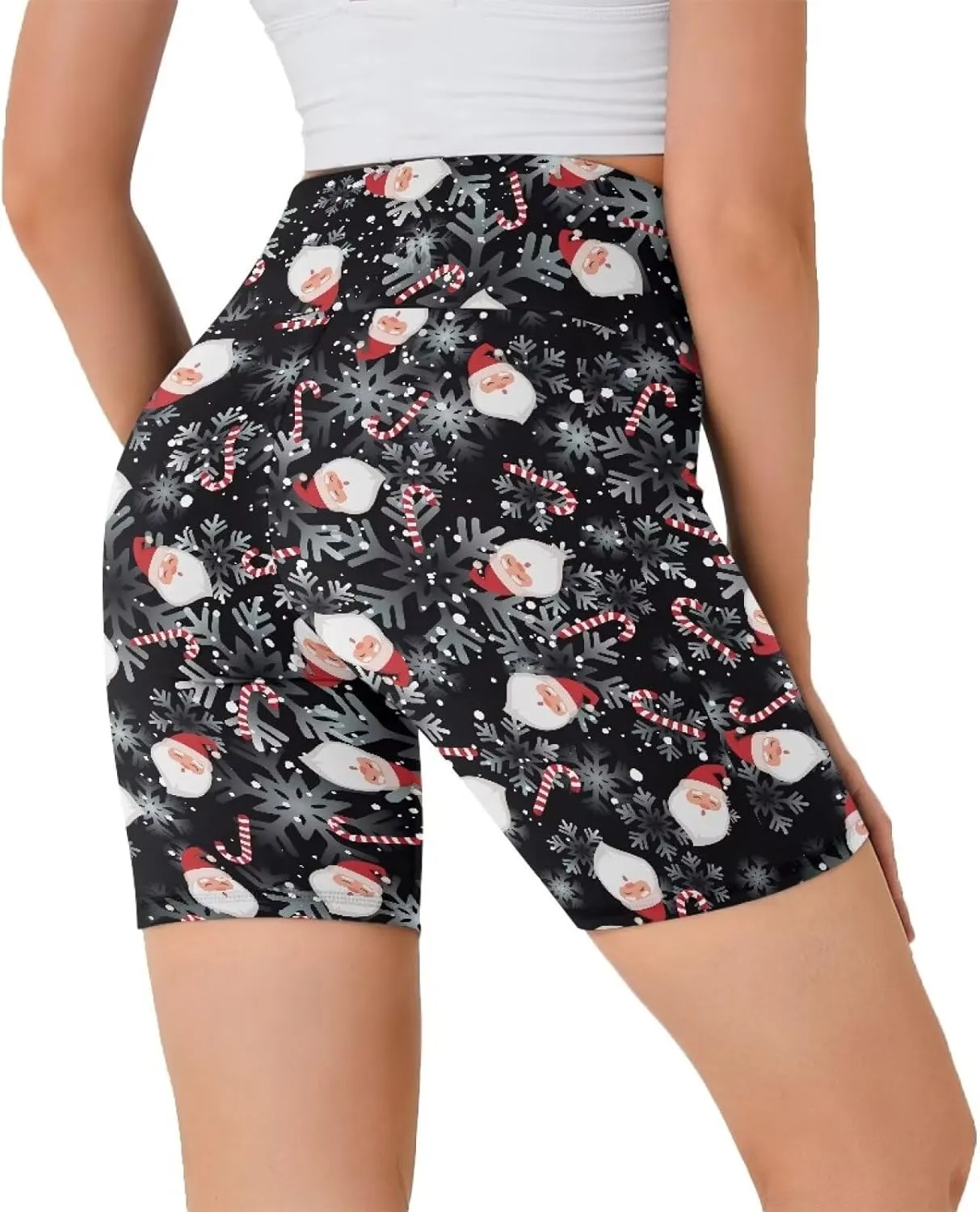 Biyejit Women's Naked Feeling Biker Shorts High Waist Yoga Workout Running Gym Spandex Shorts Plus Size Cycling Shorts