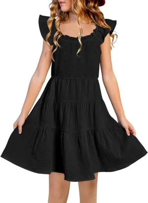 blibean Girls Summer Dresses Tween Cotton Sundress Size 6-15 Years Old