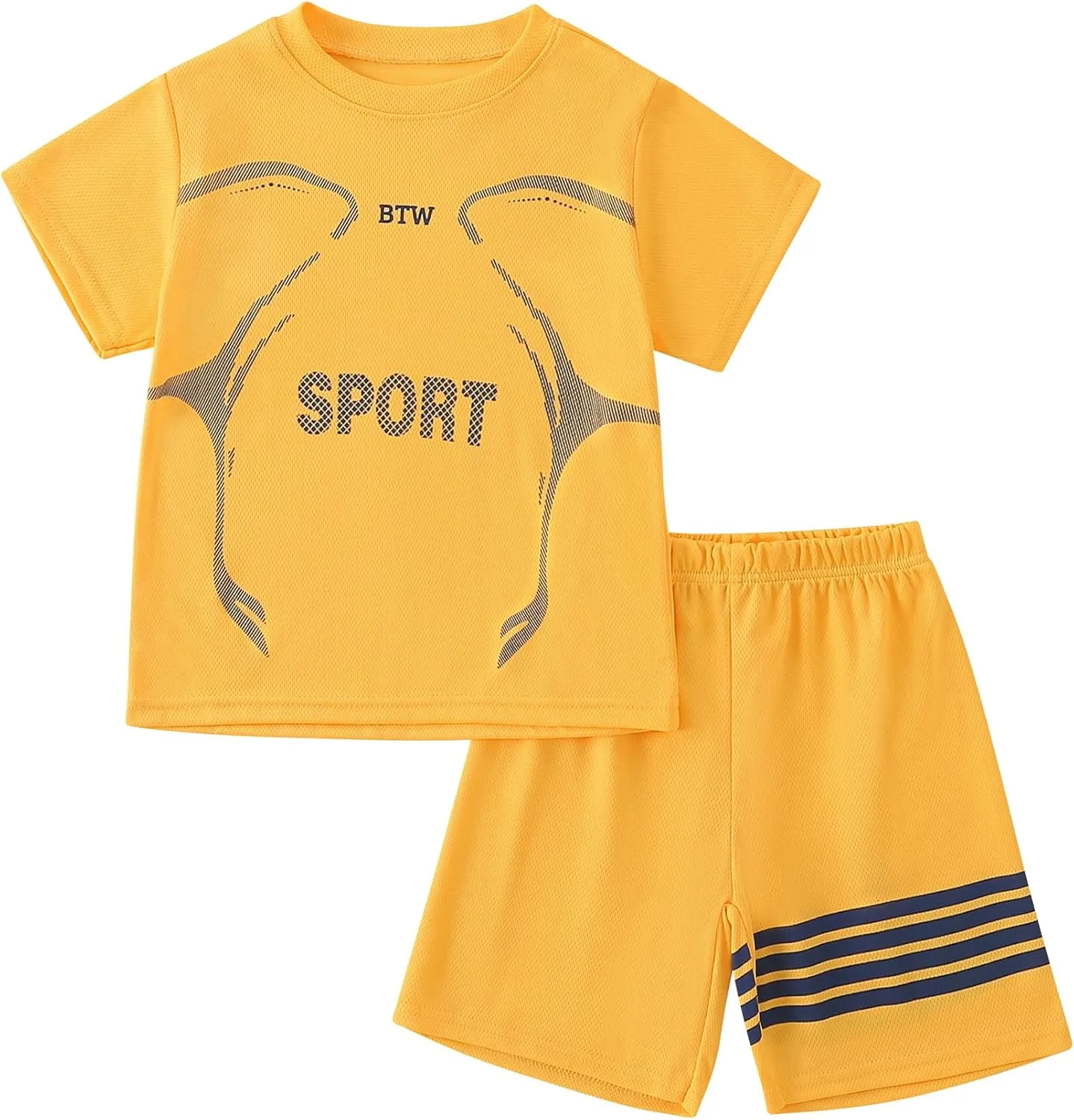 Boys' Athletic Clothing Shorts Sets 2 Piece Quick Dry T-Shirt and Basketball Shorts Outfit for Running, Gym, Sports