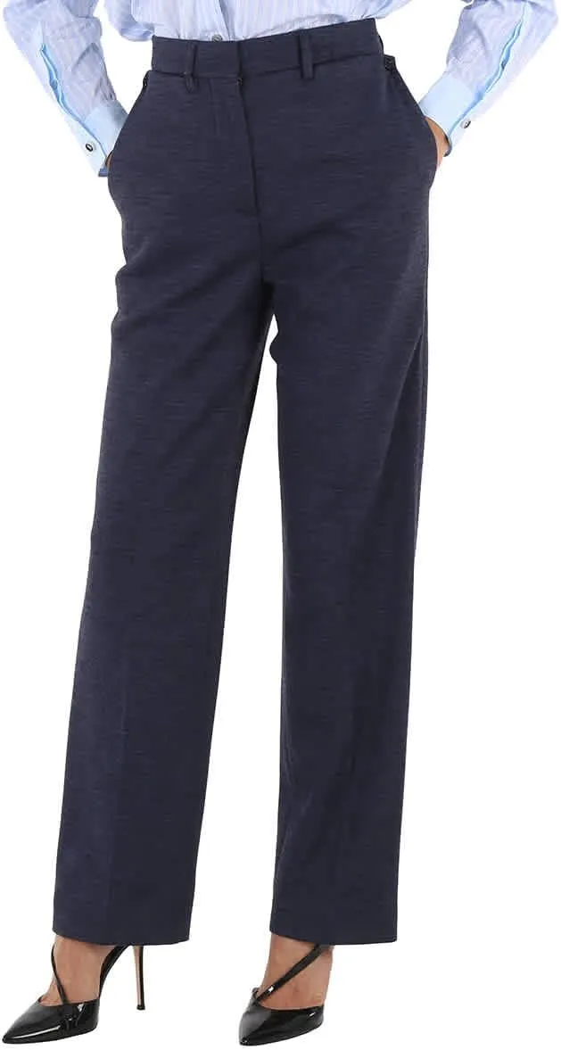 BURBERRY Dark Carbon Pocket Detail Technical Wool Tailored Trousers, Brand Size 6 (US Size 4)