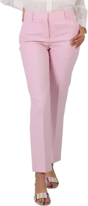 BURBERRY Ladies Pale Candy Pink Straight-Leg Tailored Trousers, Brand Size 6 (US Size 4)