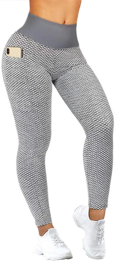 Butt Lifting High Waist Compression Leggings with Pockets
