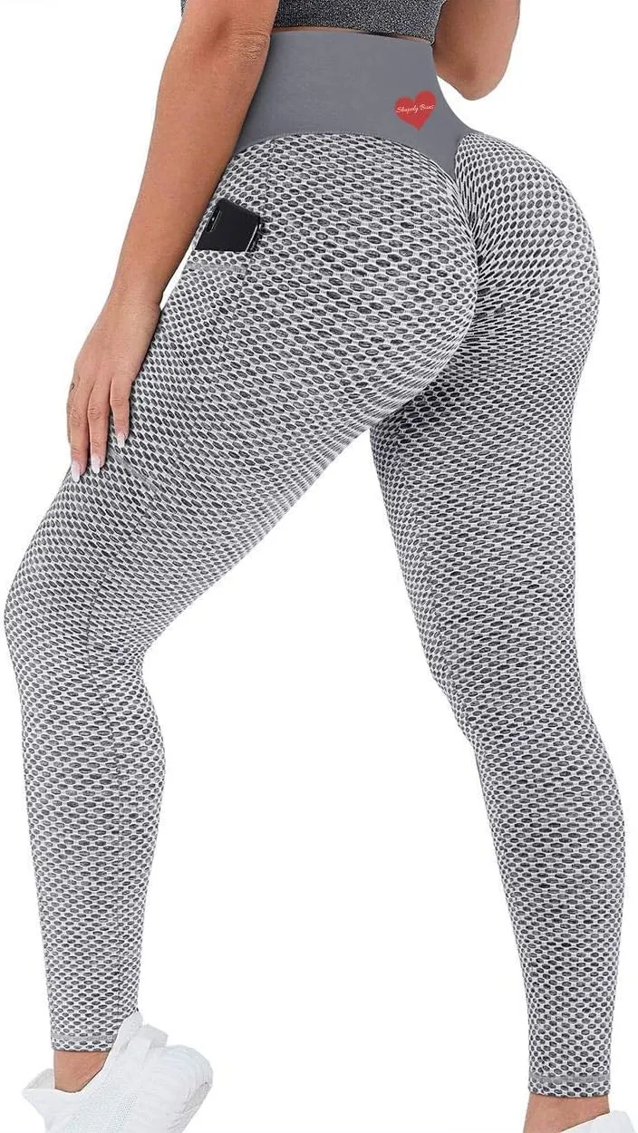 Butt Lifting High Waist Compression Leggings with Pockets