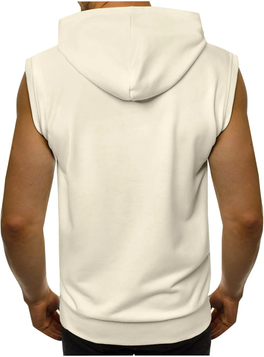 CAITS Men's Sleeveless Hoodie Tank Tops Zip Up Workout Sportwear Bodybuilding Training Gym Muscle Vest Summer Hooded Vests