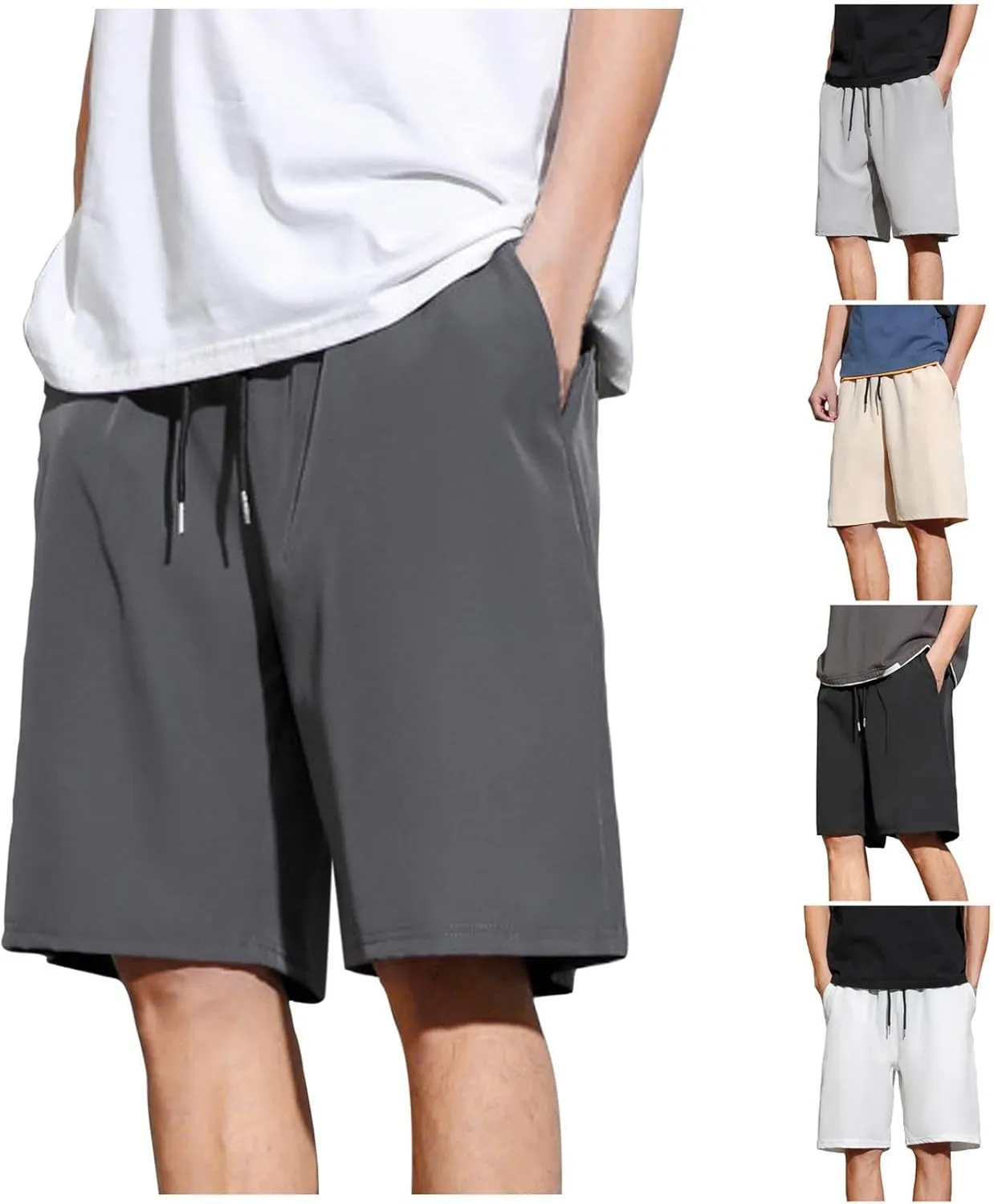 Cambkatl Men's Drawstring Athletic Shorts Quick Dry Summer Loose Fit Lightweight Running Workout Gym Shorts with Pockets