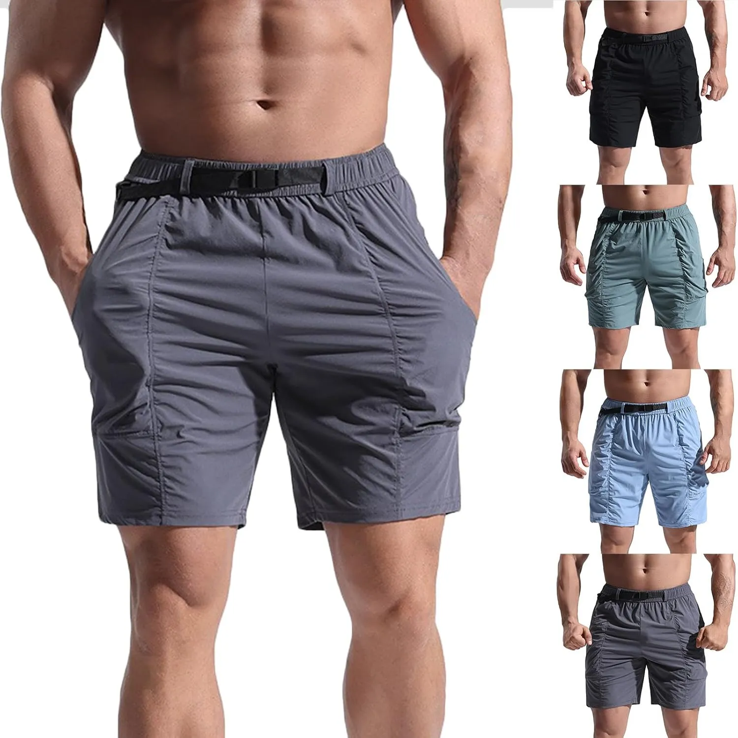Cambkatl Mens Quick Dry Running Shorts Elastic Waist Casual Summer Athletic Sports Workout Gym Shorts with Pockets