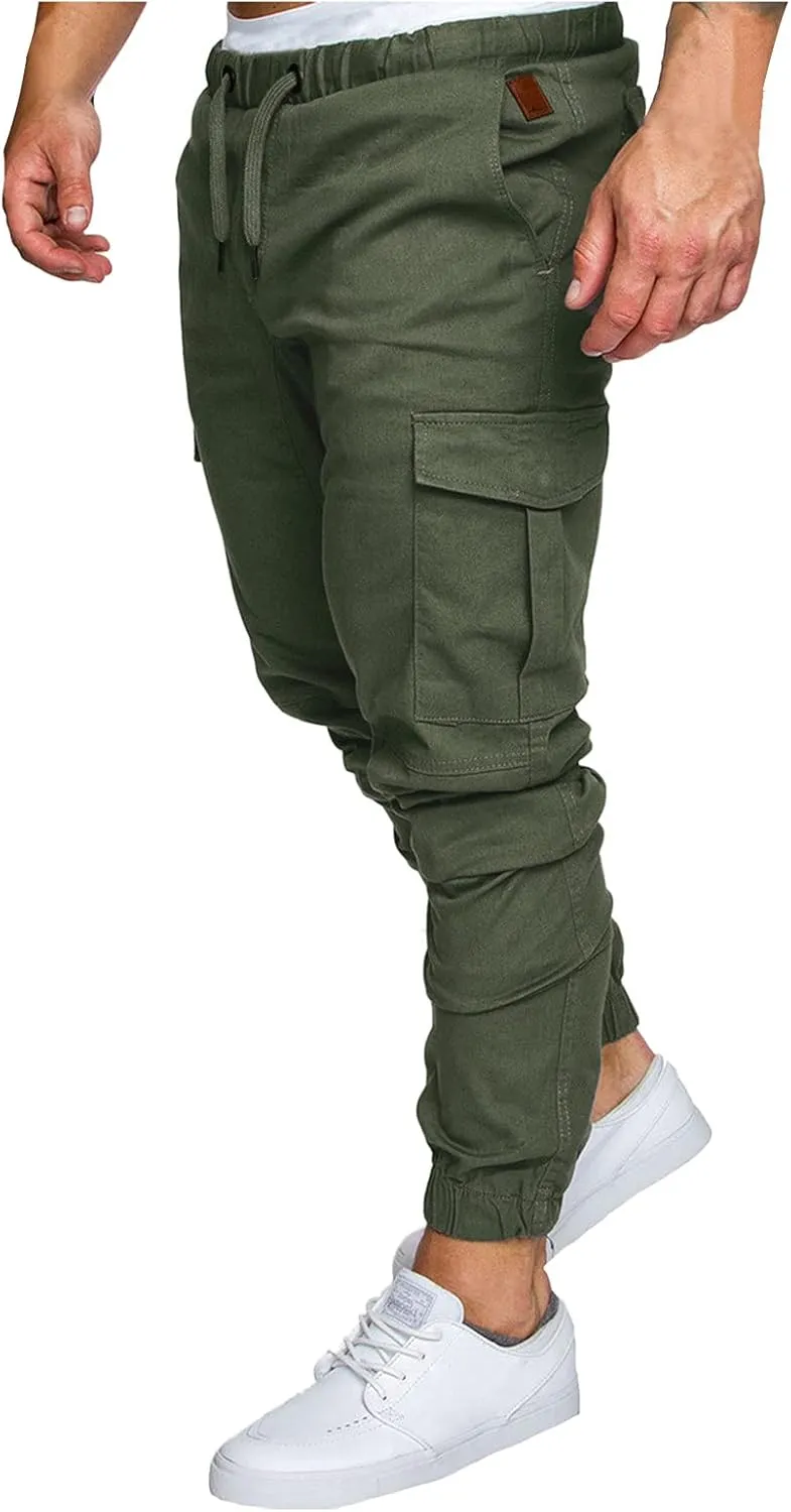 Cargo Sweatpants for Men Hiking Pants Sweatpants Men Men's Sweatpants Overalls Drawstring Multi Pocket Hiking Cotton